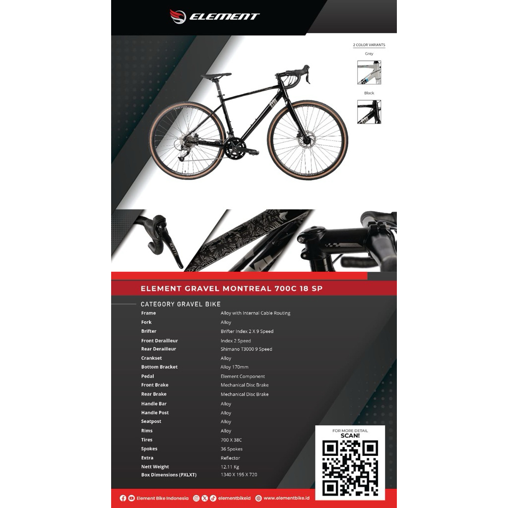 Sepeda Gravel Road Bike Element Montreal Alloy