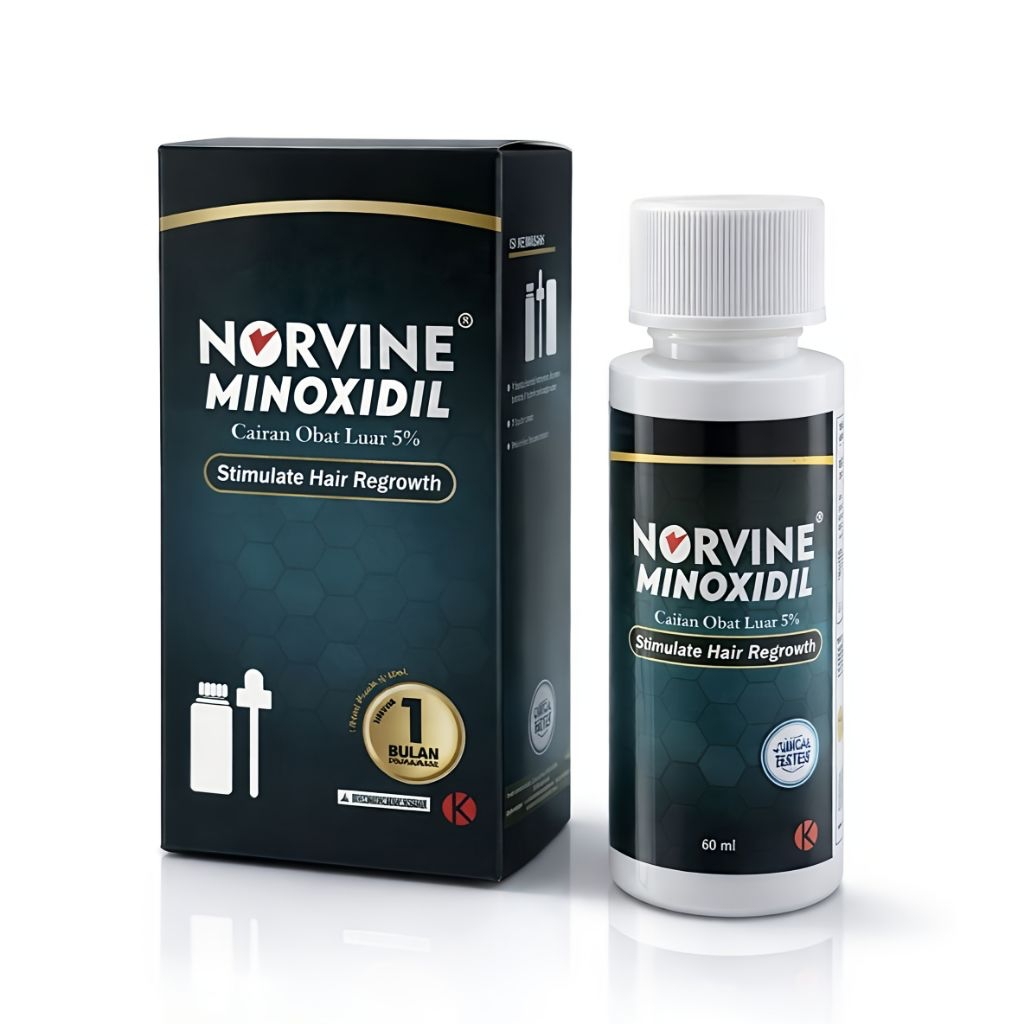 Norvine Minoxidil 5% Penumbuh Rambut Brewok BPOM (Penumbuh Rambut, Brewok dan Jenggot)