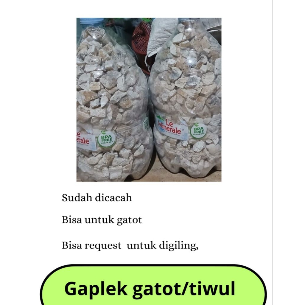 gaplek gatot tepung gaplek tiwul oyek putu