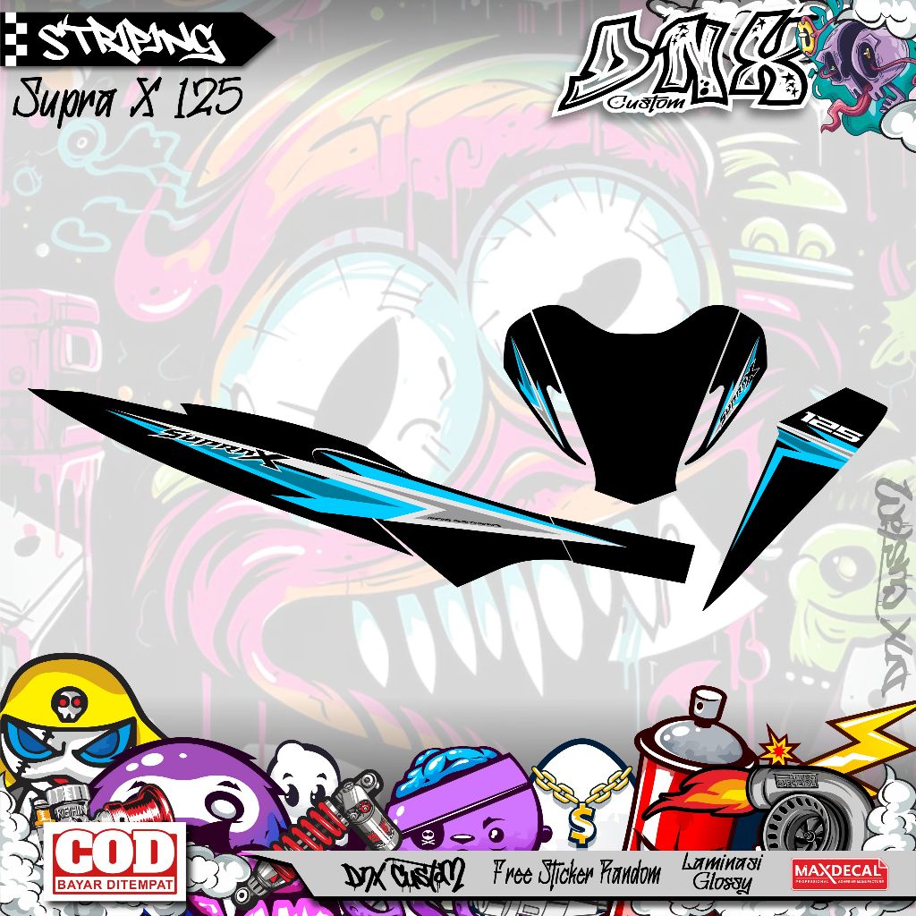 STRIPING VARIASI HONDA SUPRA KPH SUPRA X 125 SUPRA X BATMAN 2008-2012 MODEL THAILAND RACING KD45