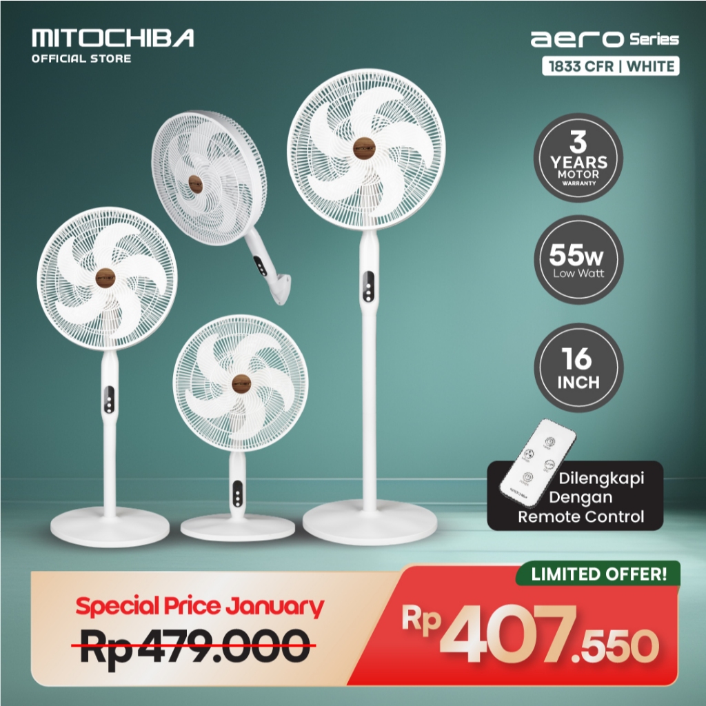 MITOCHIBA Kipas Angin Remote 4in1 Multifungsi 1833CFR 16 Inch AERO Series