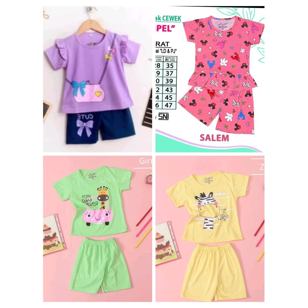 paket 2 stel PONTIANAK obral  paket baju anak 1-6 tahun cewek