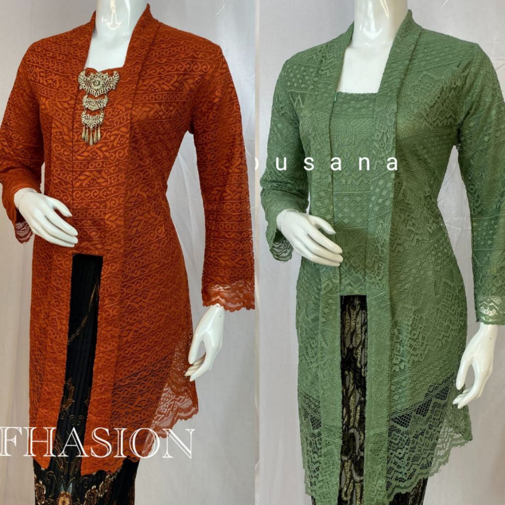 Set Kebaya Jumbo XXXL Ld 120 Atasan Kebaya Modern Kutubaru Tunik Brokat Premium Baju Kondangan Elega