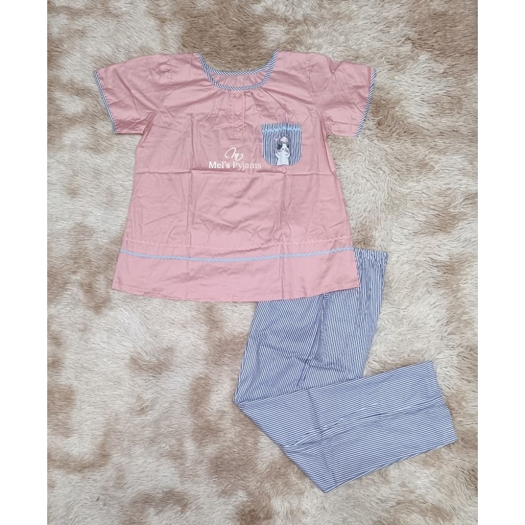Piyama Yumico Katun AllSize Lengan Pendek Celana Panjang