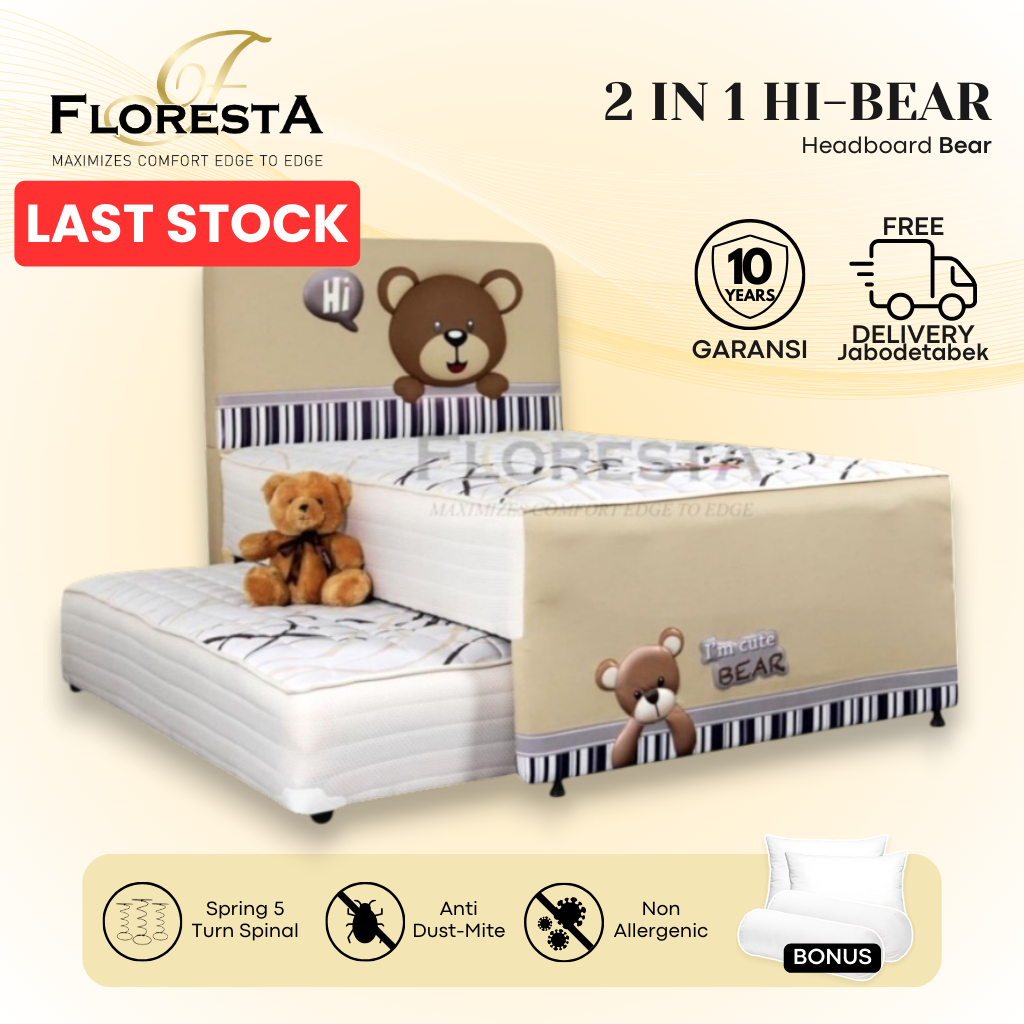 Kasur Springbed Sorong Floresta 2 In 1 Hi Bear Kids Series