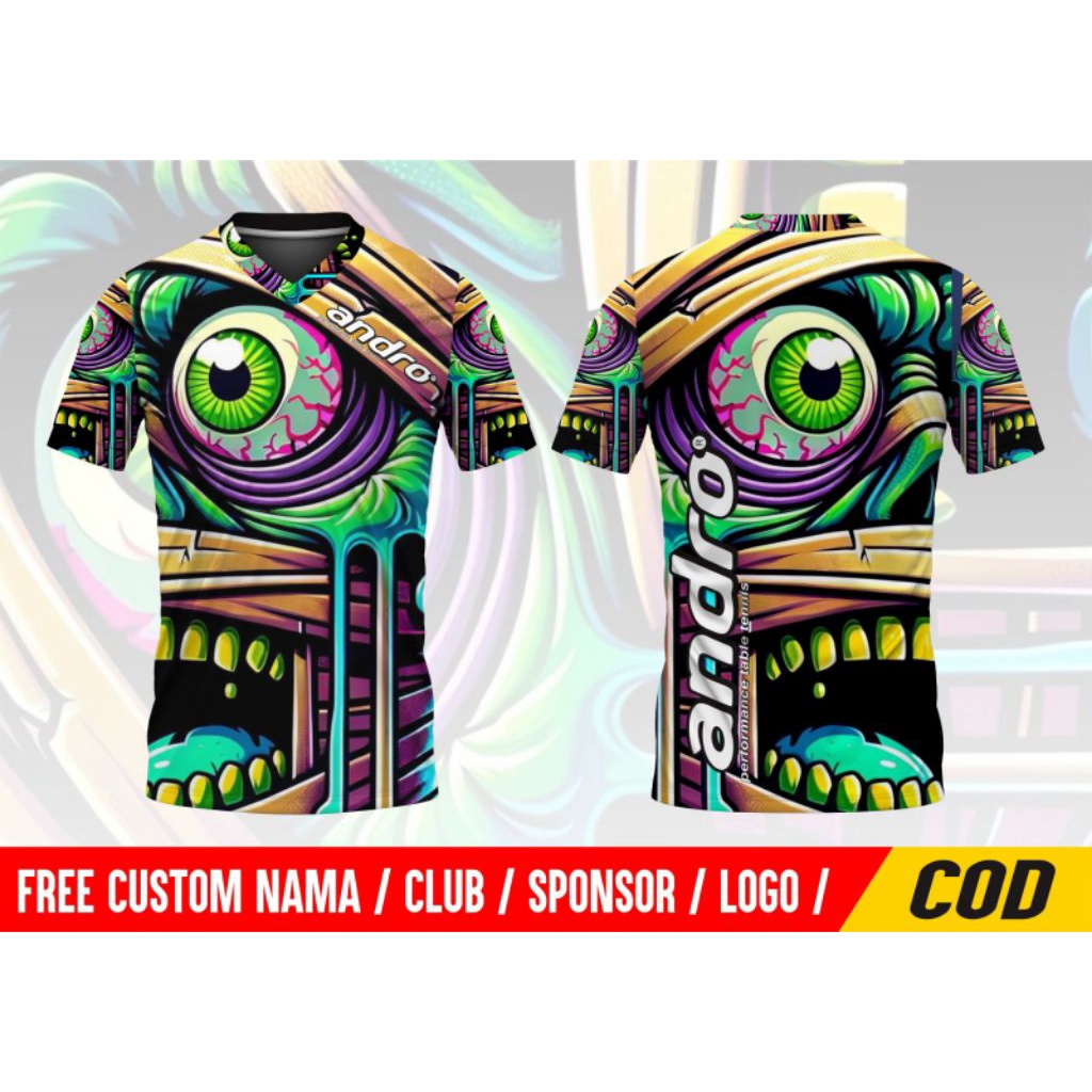 KAOS JERSEY PINGPONG ANDRO MONSTER #TENIS MEJA