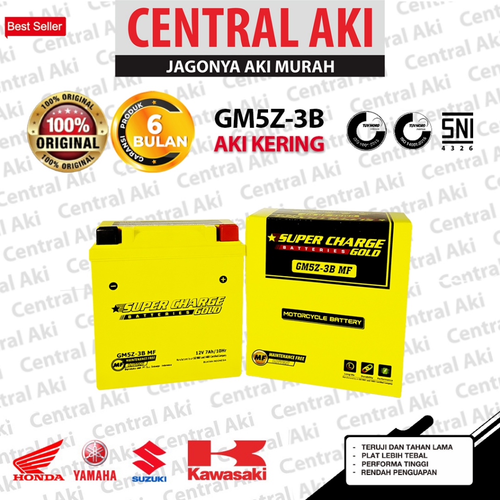 SUPERCHARGE GOLD GM5Z-3B Aki Kering Gel Motor Suzuki Smash Smash Titan Shogun 110 Tornada Bravo RC 1