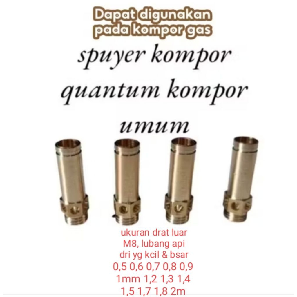 spuyer kompor gas Quantum/ spuyer kompor umum / Spuyer Kompor RRT/nozzle kompor umum/kompor jatah/ s