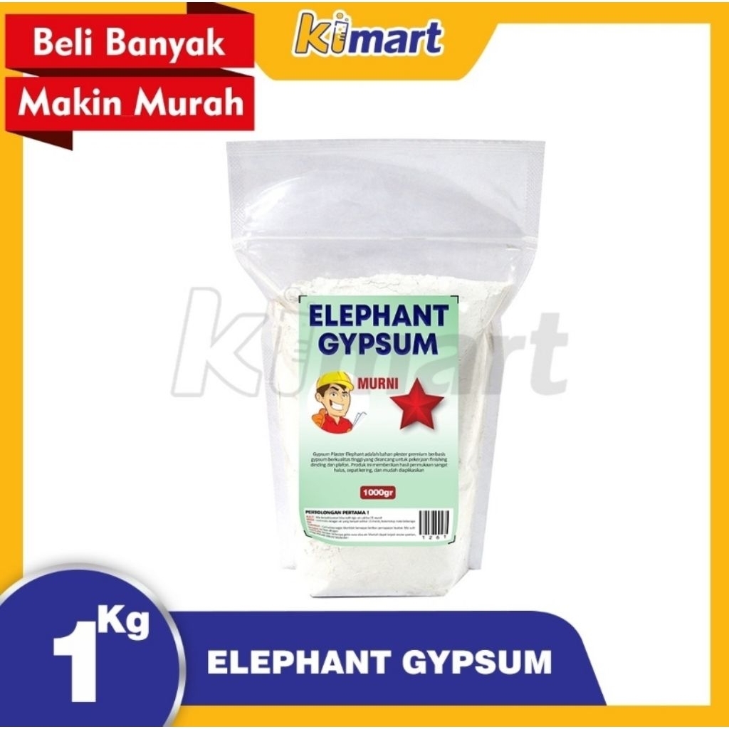 Gypsum elephant kemasan 1kg