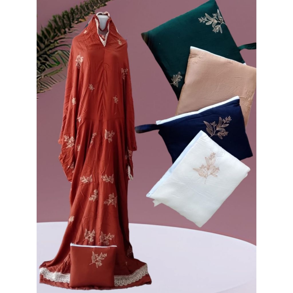 Mukenah terusan jumbo rayon bordir