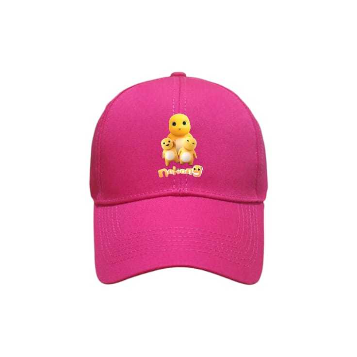Topi Anak Baseball Unisex Motif Nailong Lucu Fashion Anak-Anak -Kain American Drill Warna Pink Fanta