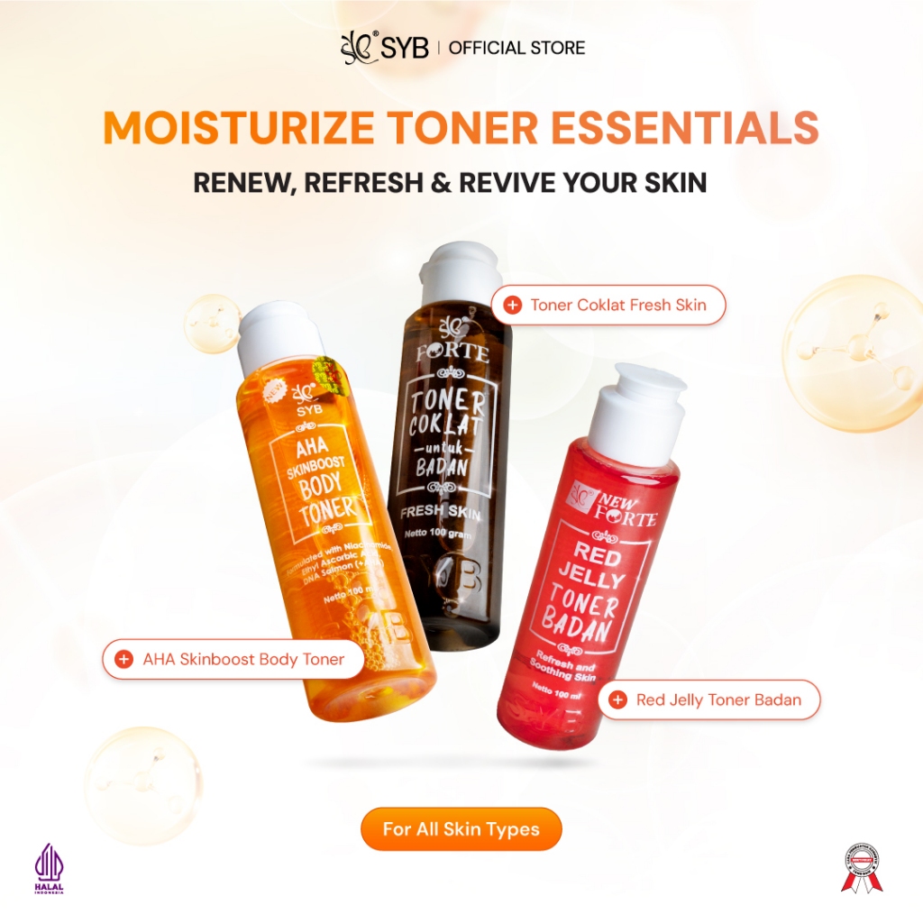 NEW SYB [Toner Badan Booster 100ml] Toner Badan dengan Glycolic Acid, Niacinamide & Vitamin C untuk 