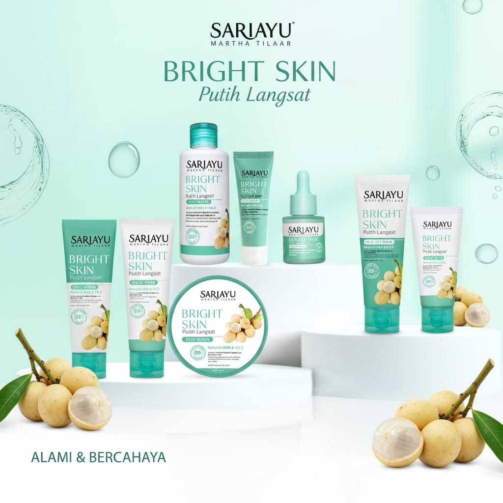 Paket Lengkap Sariayu Bright Skin Putih Langsat Skincare Wajah dan Tubuh Putih Langsat Alami dan Men