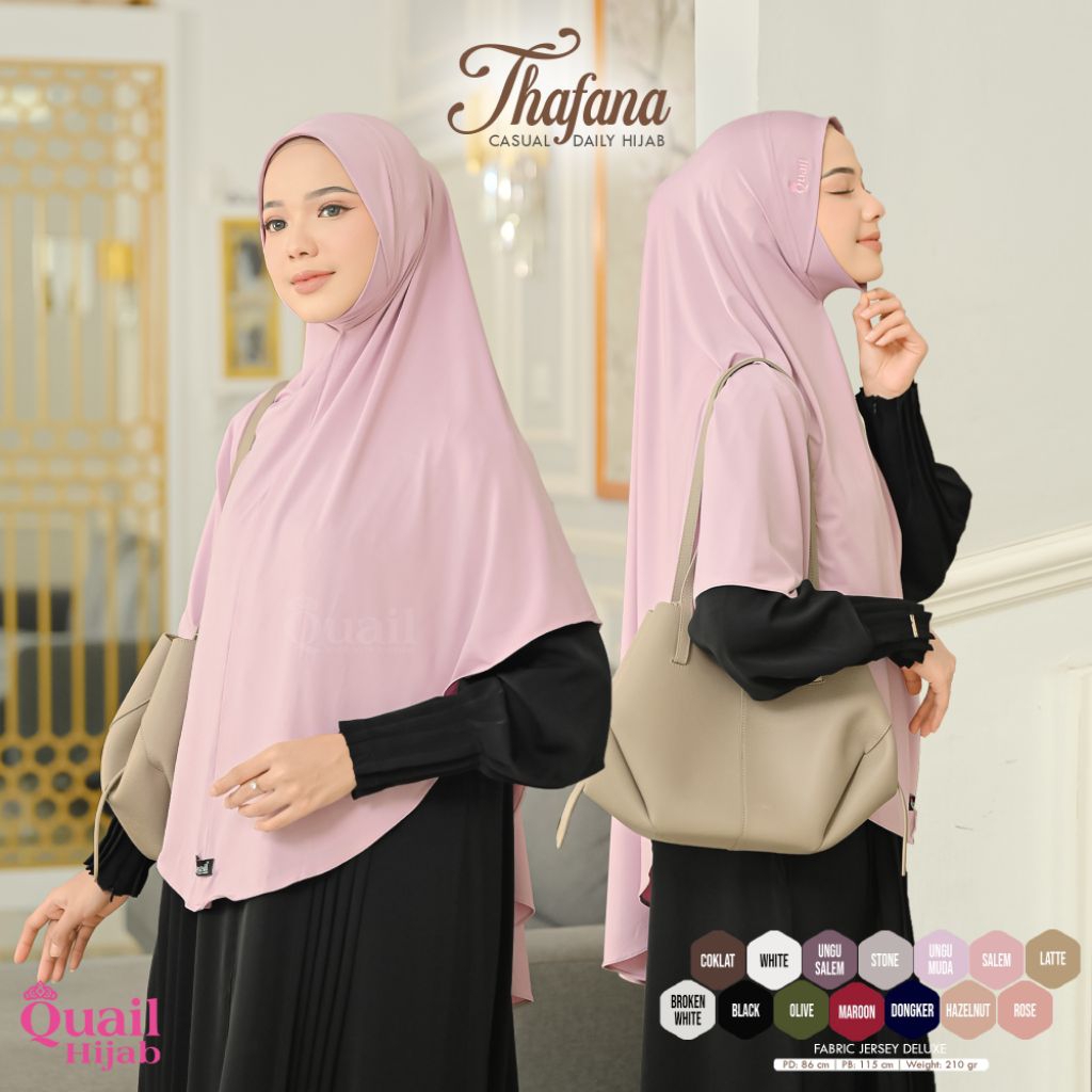 Jilbab Instan Bergo Jumbo Jersey THAFANA Original Quail Hijab