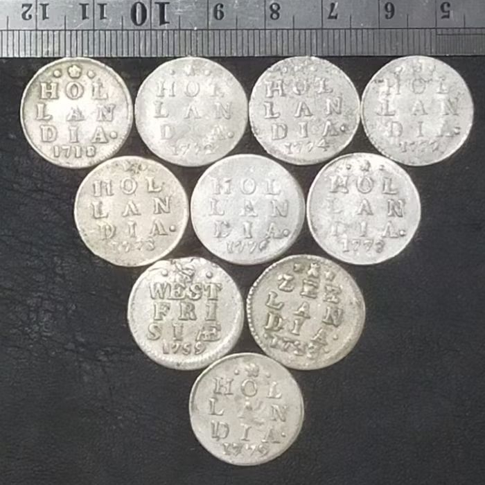ST. BR3. DIJUAL BORONGAN 10 KEPING KOIN KUNO || KOIN PERAK || SILVER COIN 2 STUIVER CAMPUR