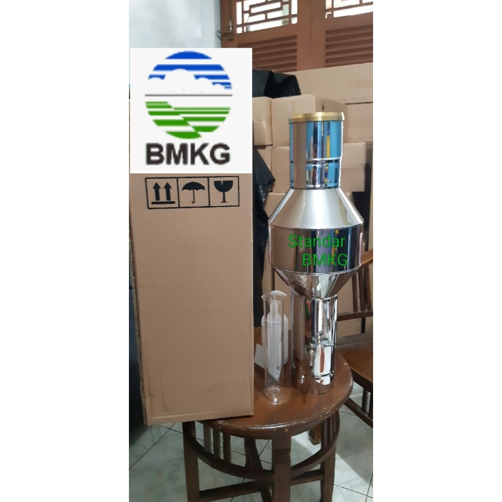 Ombrometer OBS Stainless standar BMKG Lengkap Gelas Ukur 25mm