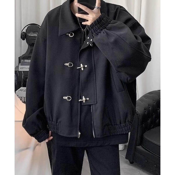 QTakasi outer jacket buckle besi Streetwear Fashion japan harajuku style
