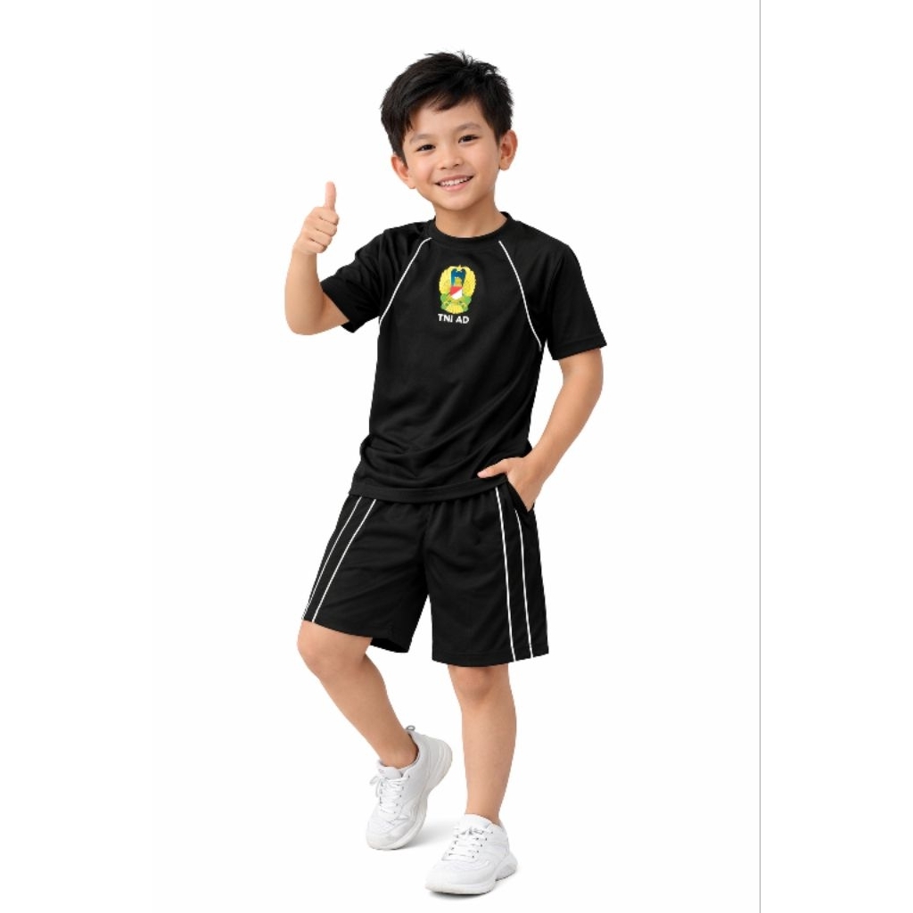 Setelan Kaos Celana Anak TNI AD | Bahan Katun Combed 30s | Anak Laki-Laki