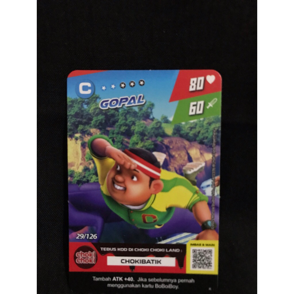 Kartu Boboiboy GOPAL 29/126 Kartu Boboiboy Choki-Choki