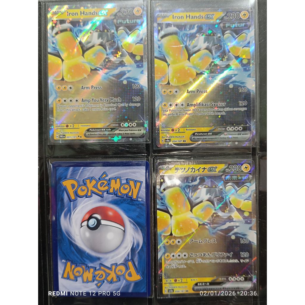 kartu pokemon TCG ori Iron Hands EX RR  Indonesia English Jepang