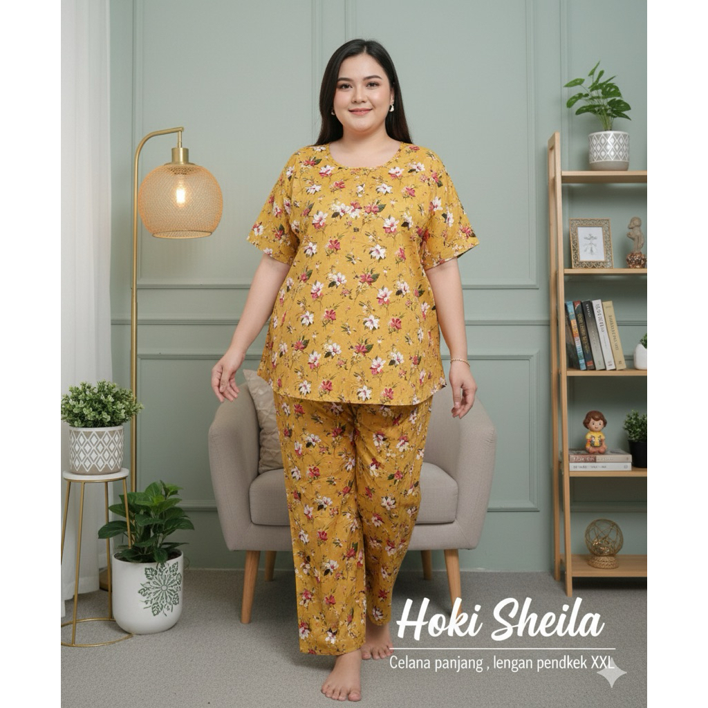 Hoki & Sheila CP Jumbo XXL / Hoki Celana Panjang XXL Baju Tidur Wanita Dewasa Setelan Piyama Wanita 