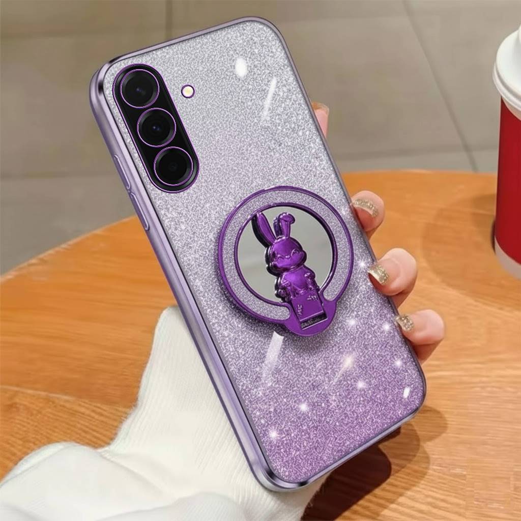 Casing Samsung A36 5G A56 5G A35 5G A55 5G Case Glitter Aesthetic Ring Cermin Motif kelinci