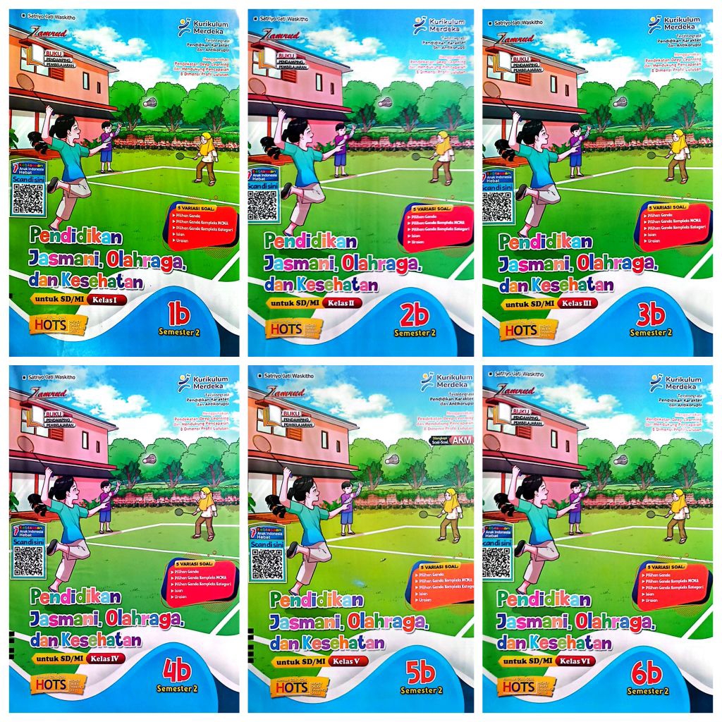 BUKU LKS SD MI ZAMRUD PJOK PENJASKES PENJAS OLAHRAGA KELAS 1 2 3 4 5 6 KURIKULUM MERDEKA SEMESTER 2 