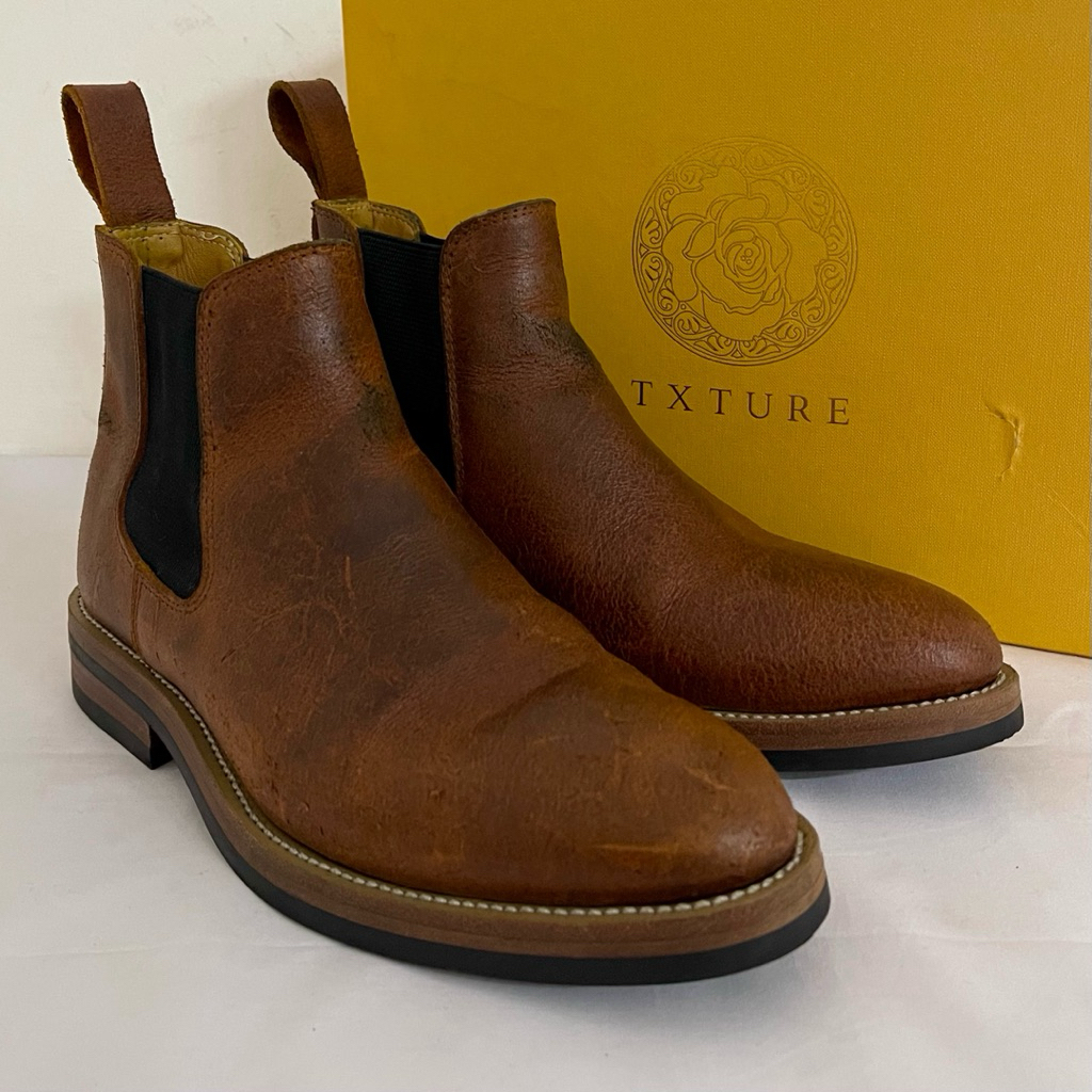 Size 38.5 Net | TXTURE CHELSEA TYPE II - Sepatu Boots Pria Fullset Preloved