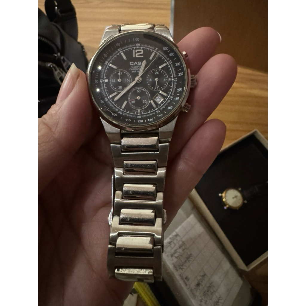 Casio Edifice Chronograph Original | Jam Pria Sporty Stainless Preloved