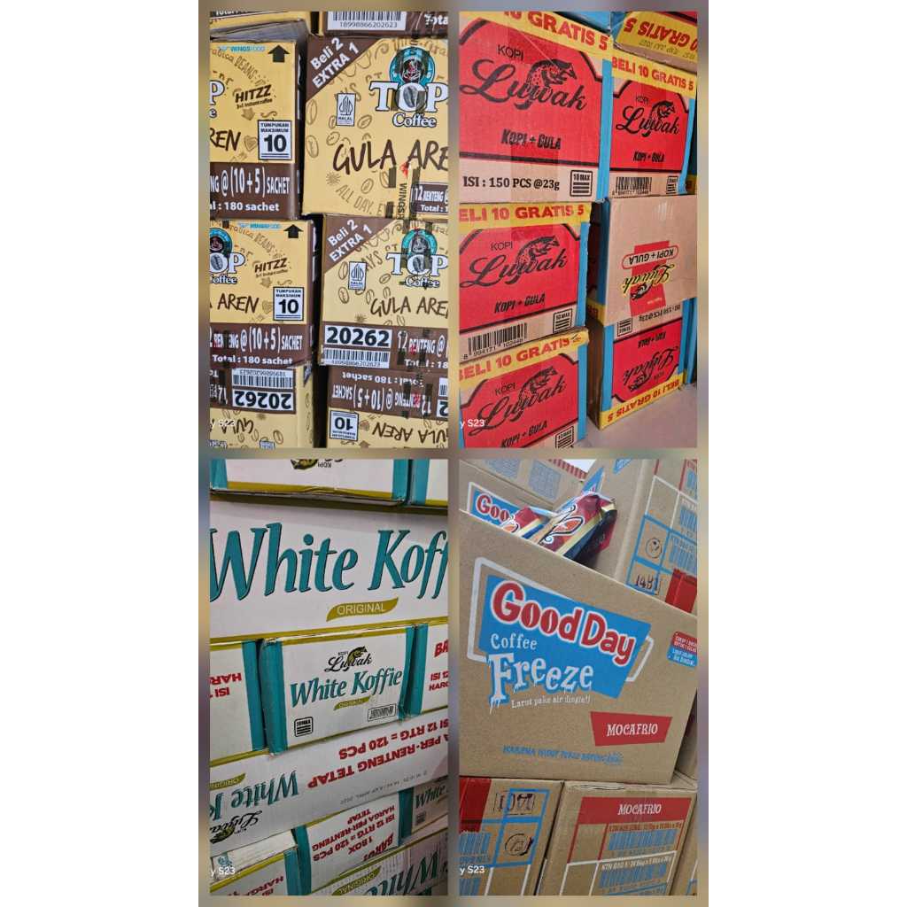 top Kopi Gula Aren,luwak White Koffie,luwak Hitam,Good day freeze 1dus