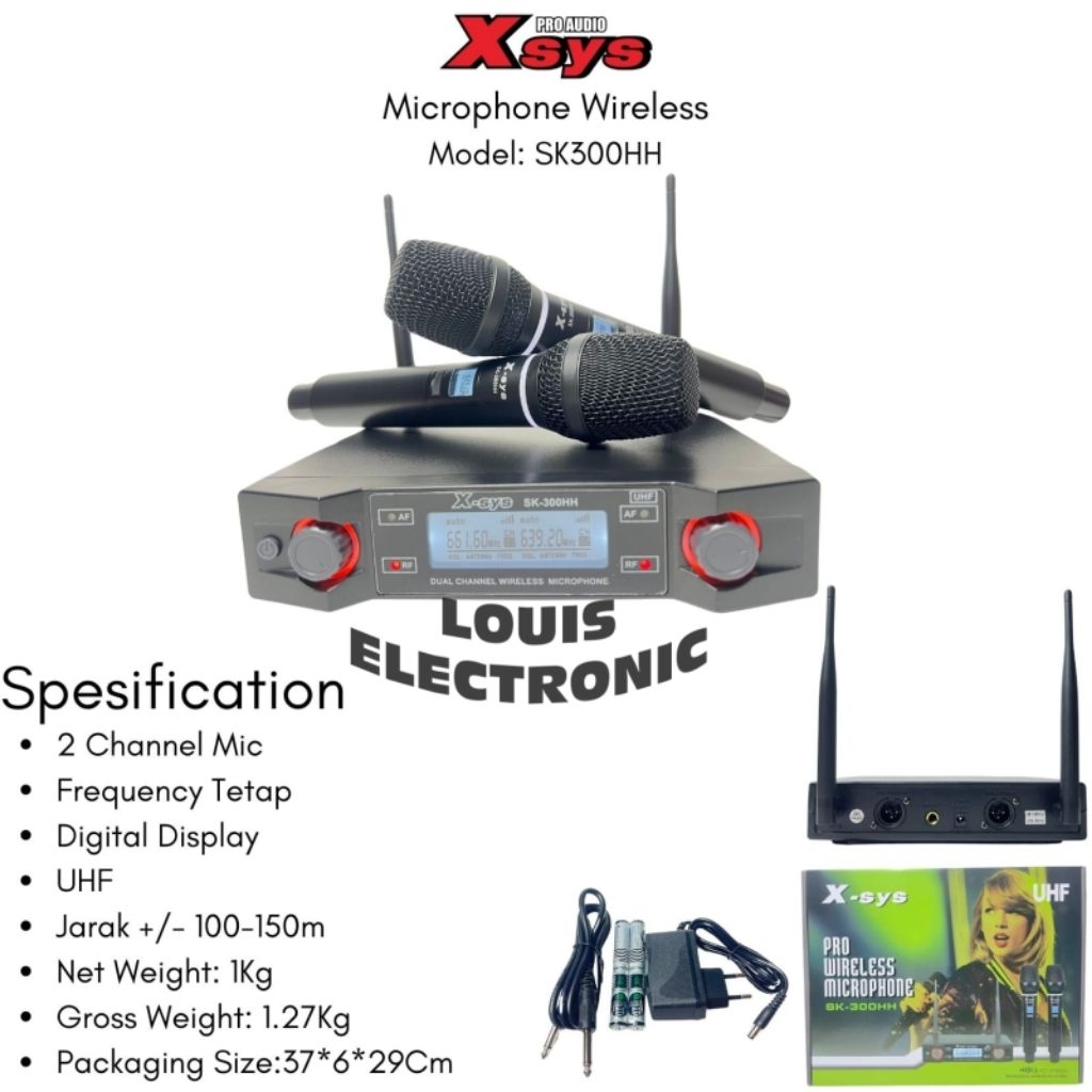 Mic Microphone Wireless X-SYS SK-300HH XSYS SK 300HH