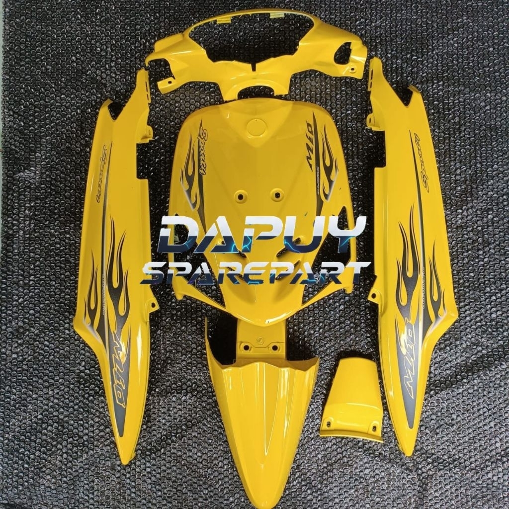 full body halus mio sporty kuning striping api hitam variasii