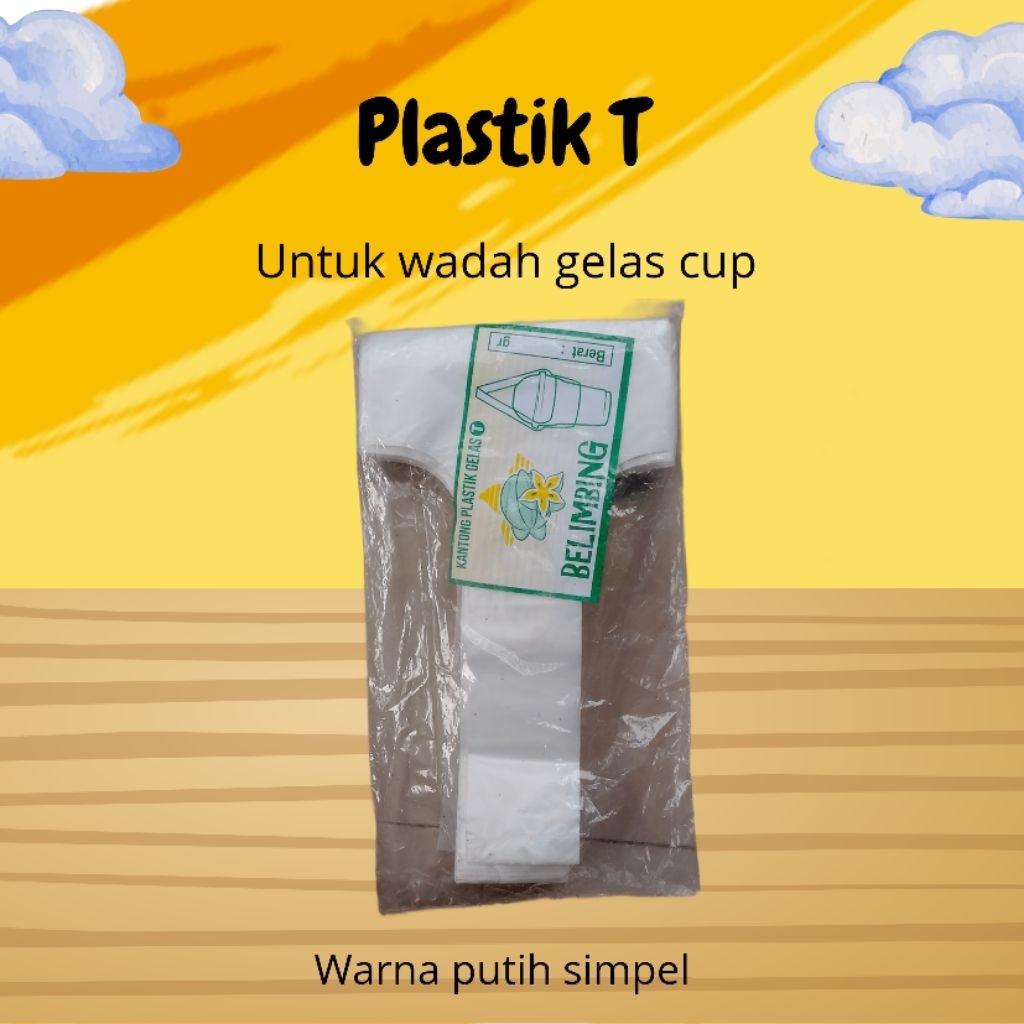 plastik T cup gelas minuman / kantong gelas plastik/ kantong gelas cup /kantong gelas es teh / kanto