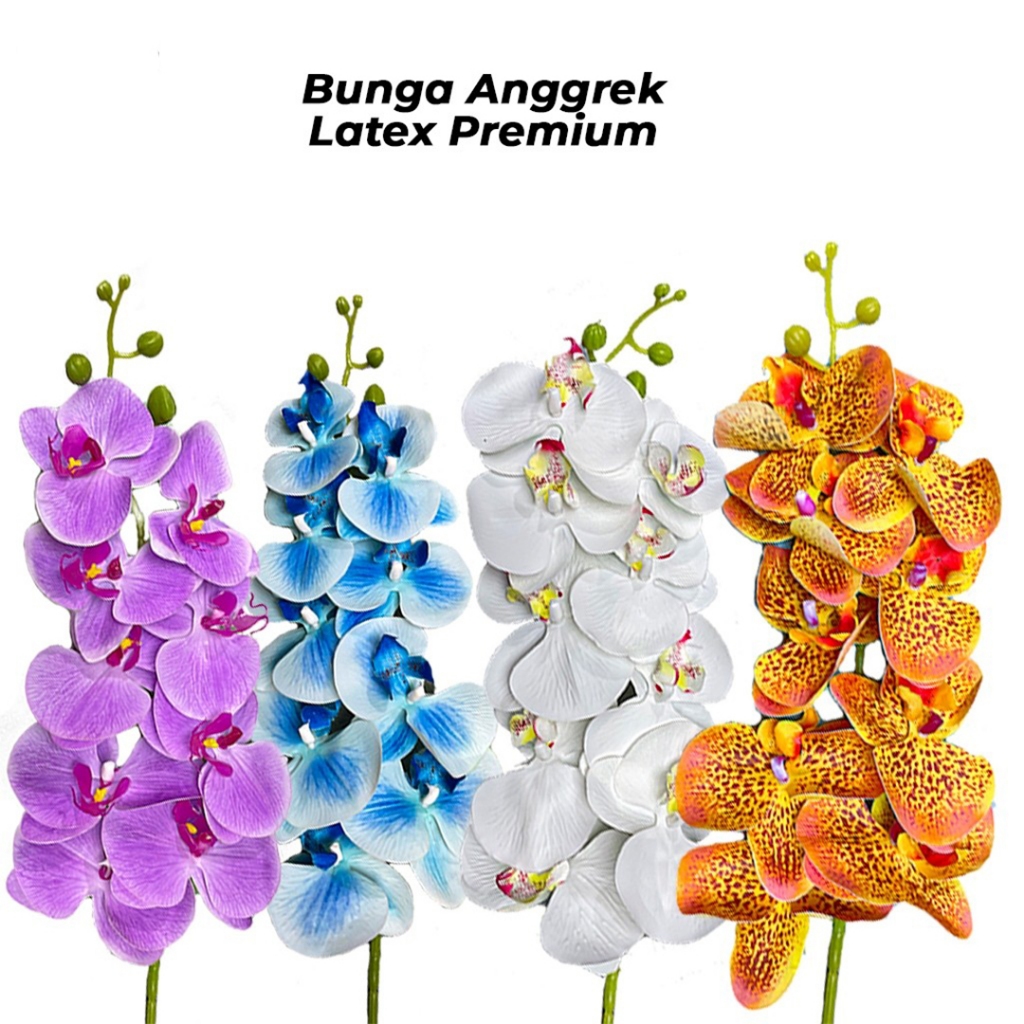 Bunga Anggrek Latex Premium - Bunga Artificial - Dekorasi Bunga Anggrek Plastik Latex OY-044