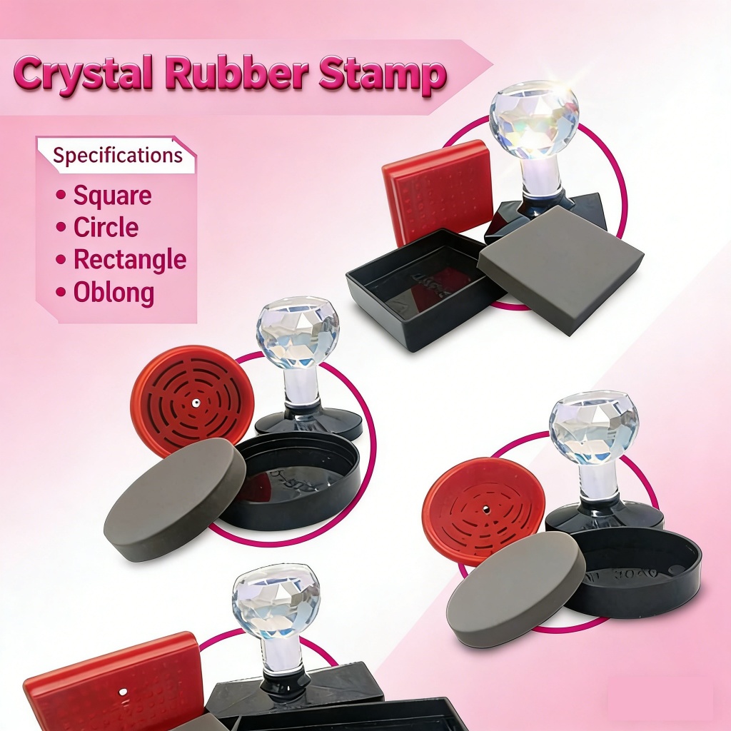 QUAFF Stempel Kristal Fotosensitif Kosong Gagang Flash - Bentuk Lengkap untuk Perusahaan & Sekolah