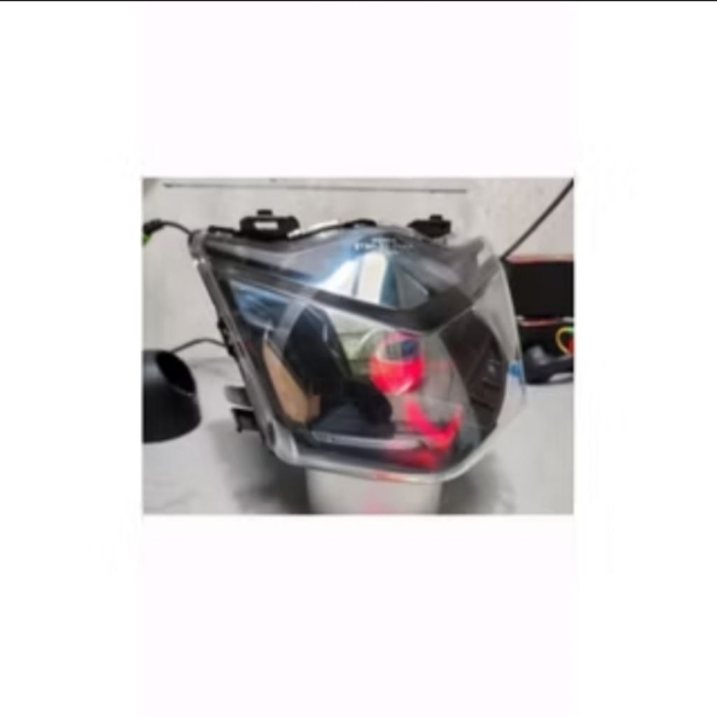 Reflektor Lampu Depan Beat Karbu Lama Plus Lampu LED H4 Sudah Terpasang Super Terang