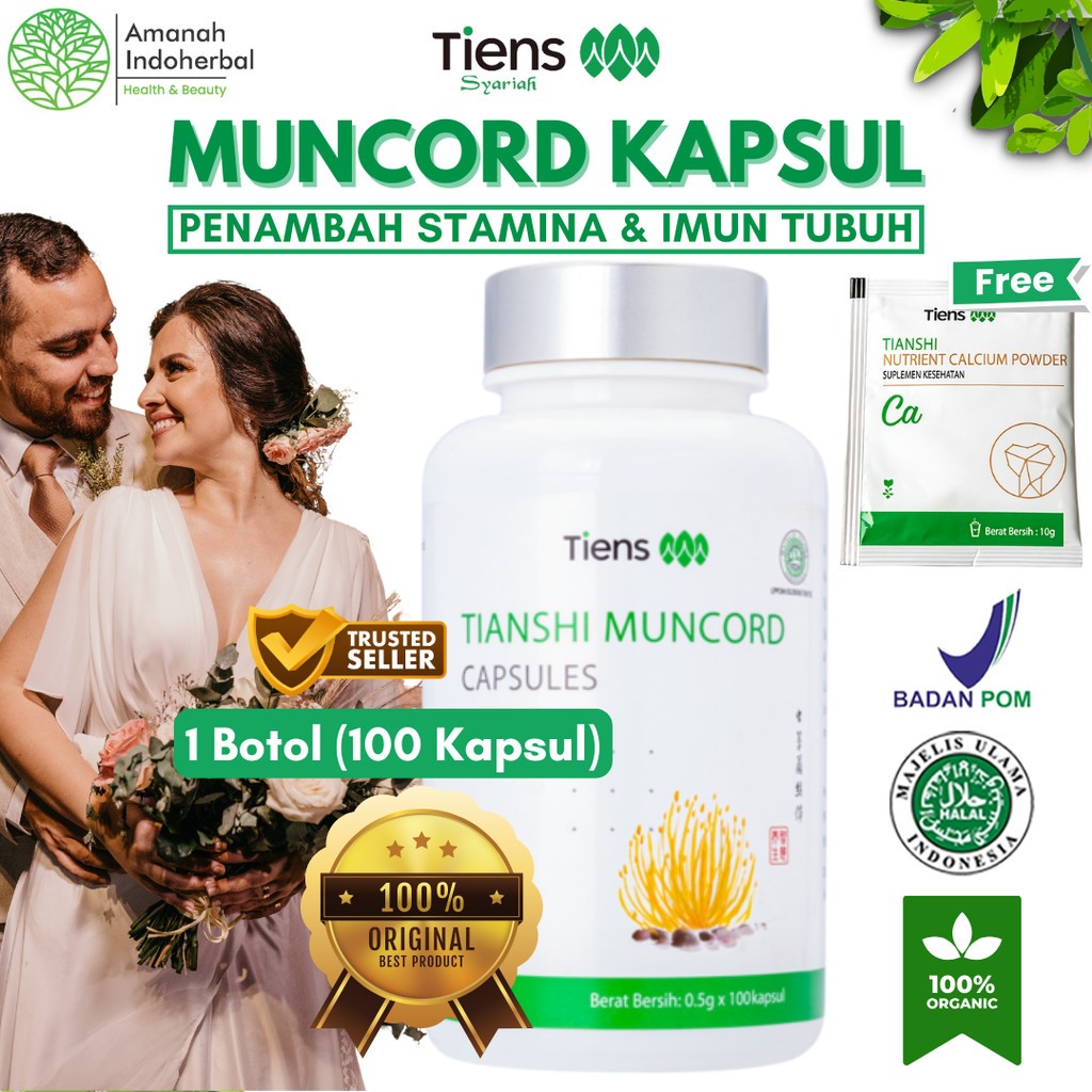 Tiens Muncord Cordyceps Mycelium 500 mg Penambah Stamina Pria Wanita, Peningkat Daya Tahan Tubuh dan