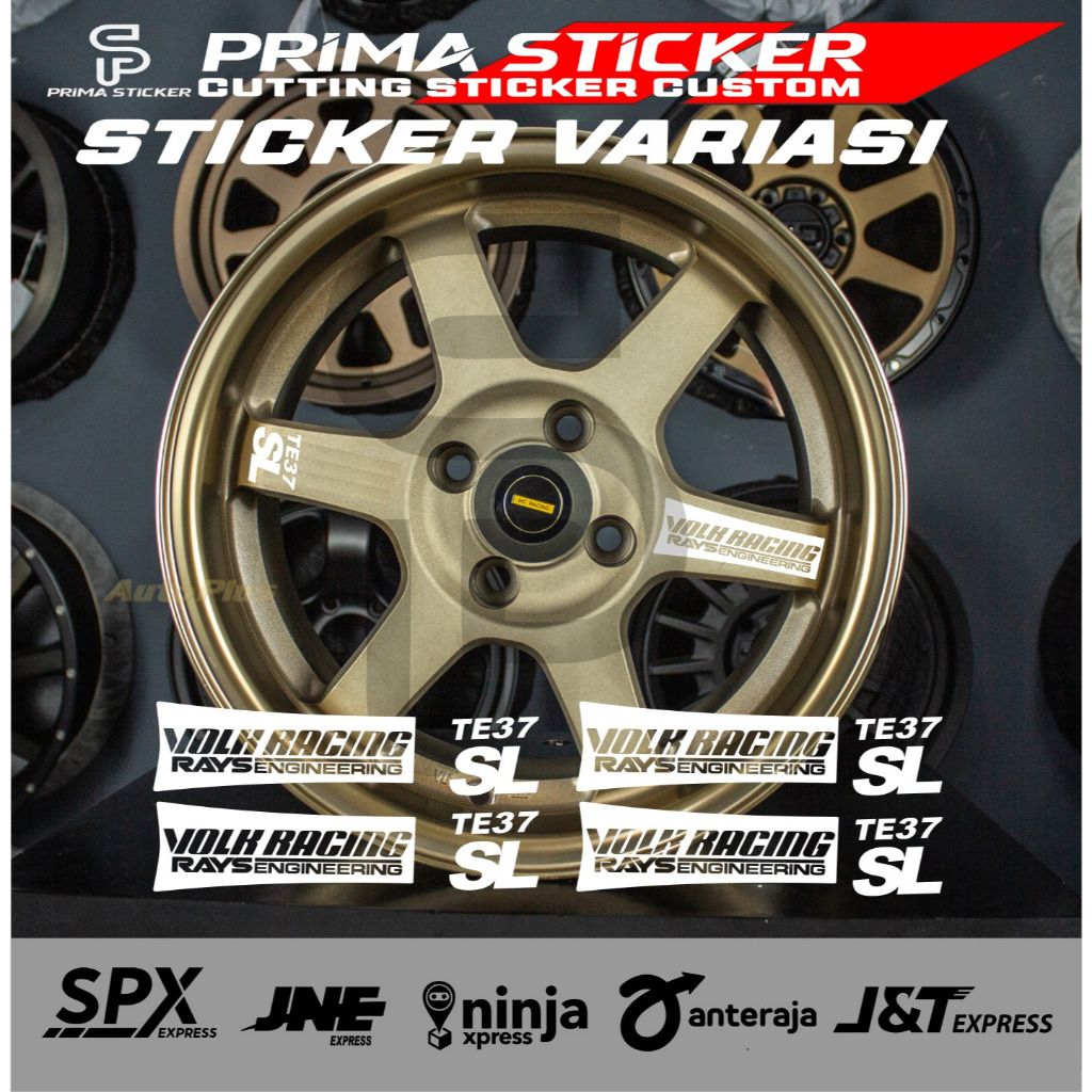 8pcs cutting sticker Velg Mobil Volk Rays tokyo te37 SL cutting sticker velk mobil volk racing whell
