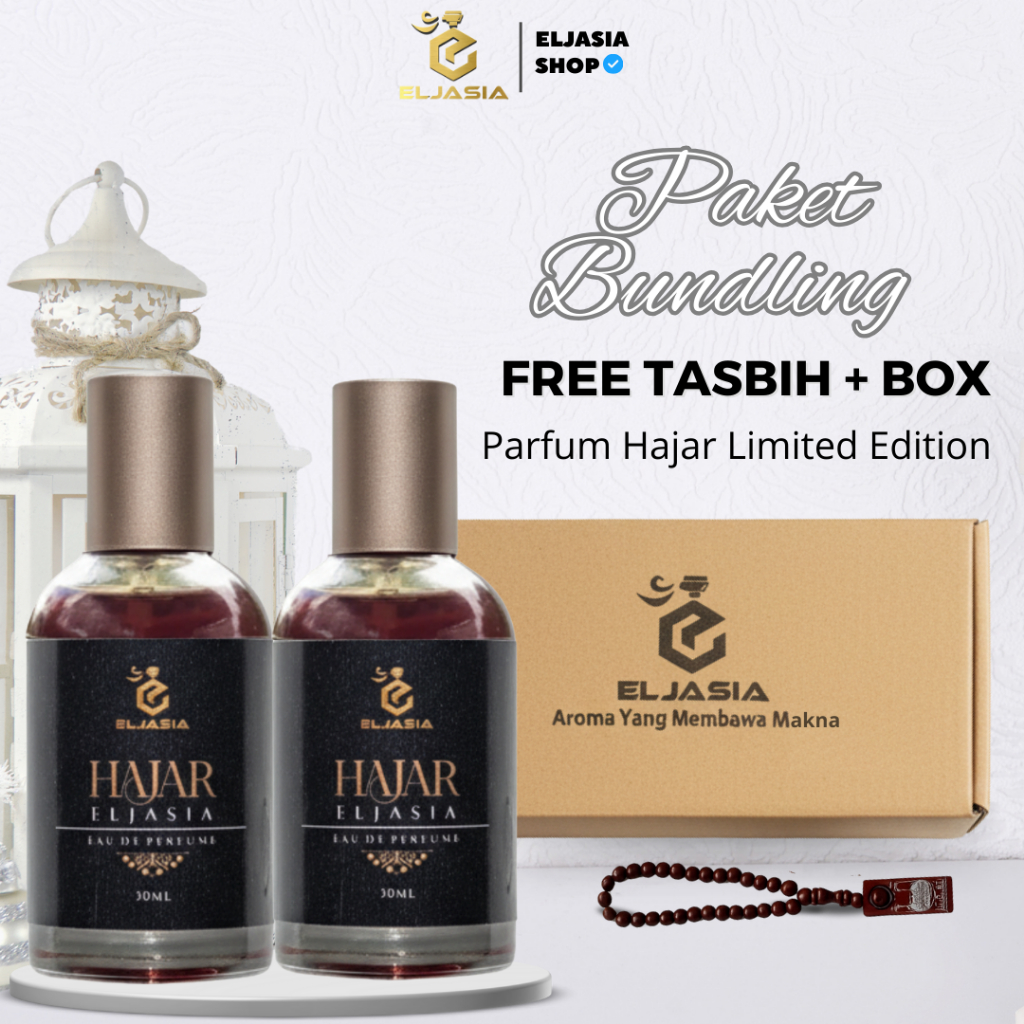 Eljasia - Bundling 2 Botol Parfum Hajar Eljasia - Bonus Tasbih Dan Box