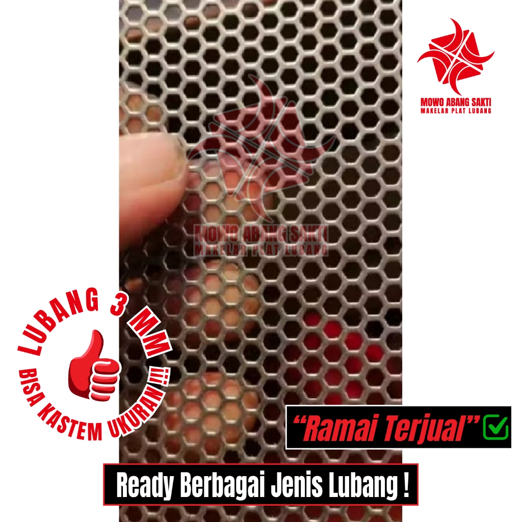 Ram grill segienam lubang 3mm - tebal 0,8 mm - 25x30, 10,5x32,5, 60x56, 53x65, 39,5x56.8, 42x42, 53x