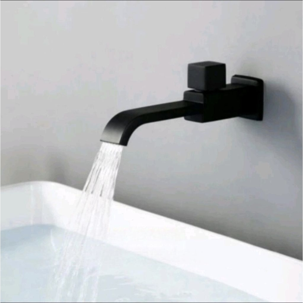 Kran Spout Dinding BLACK / Kran Wastafel Hitam