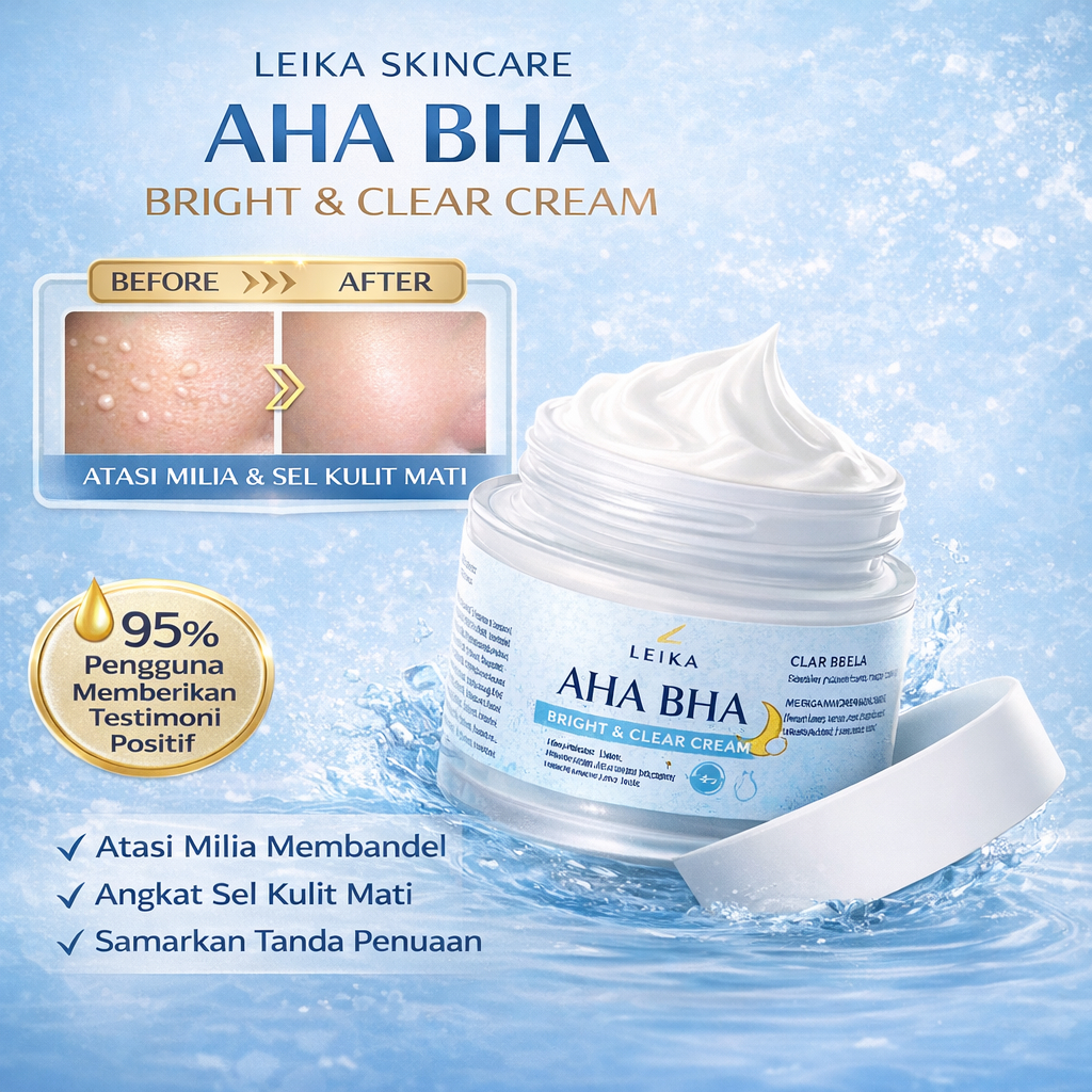 Krim Milia Night Cream AHA BHA Leika Skincare Penghilang Jerawat MIlia AMPUH BPOM Cream Milia Wajah
