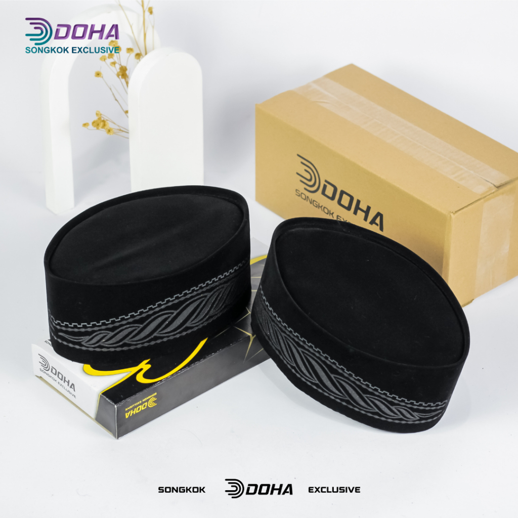 Sentosajaya_1 Peci Songkok Hitam Motif Batik Tambang Exclusive Bahan Bludru Premium Original By Doha