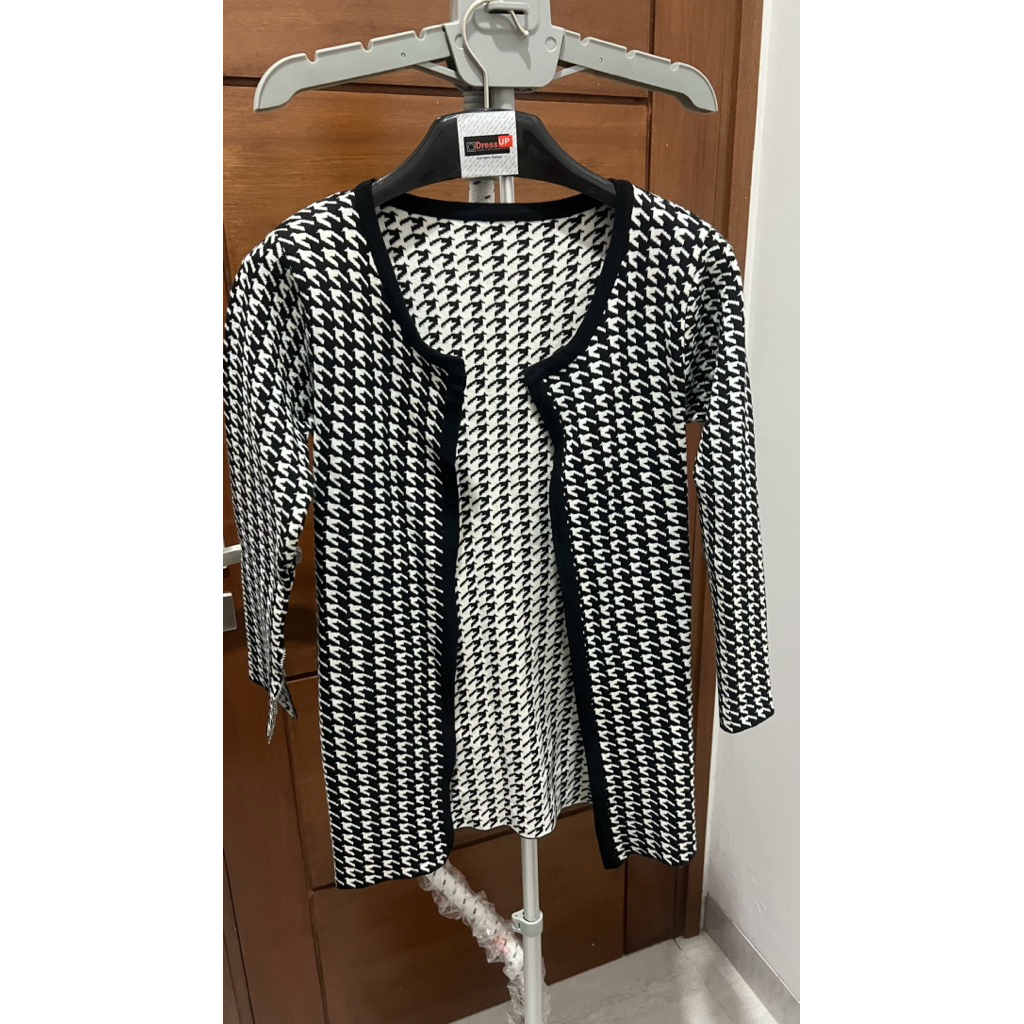 cardigan houndstooth