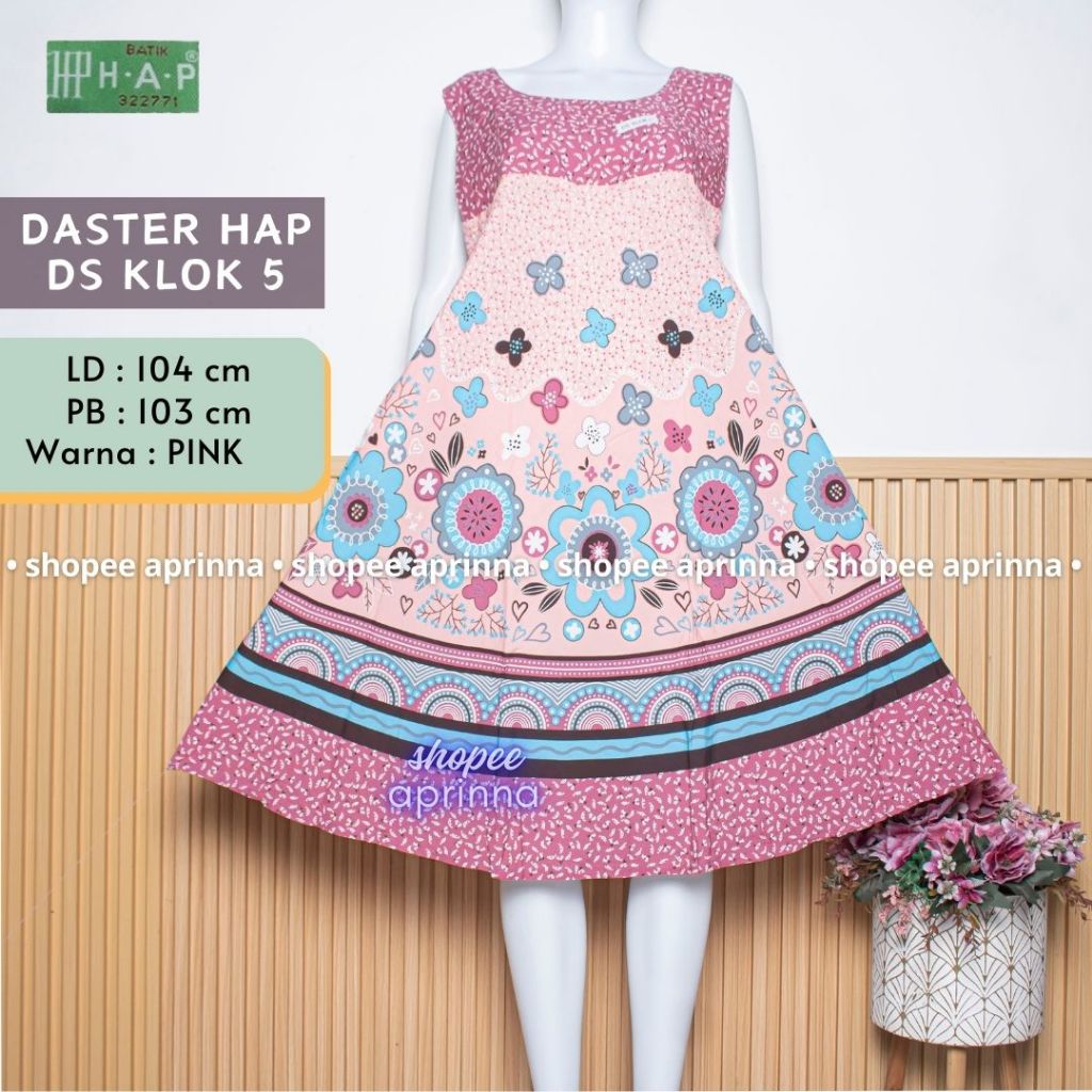 Daster HAP Klok 5 Yukensi Tanpa Lengan Daster Payung Batik Wanita Tidak Busui