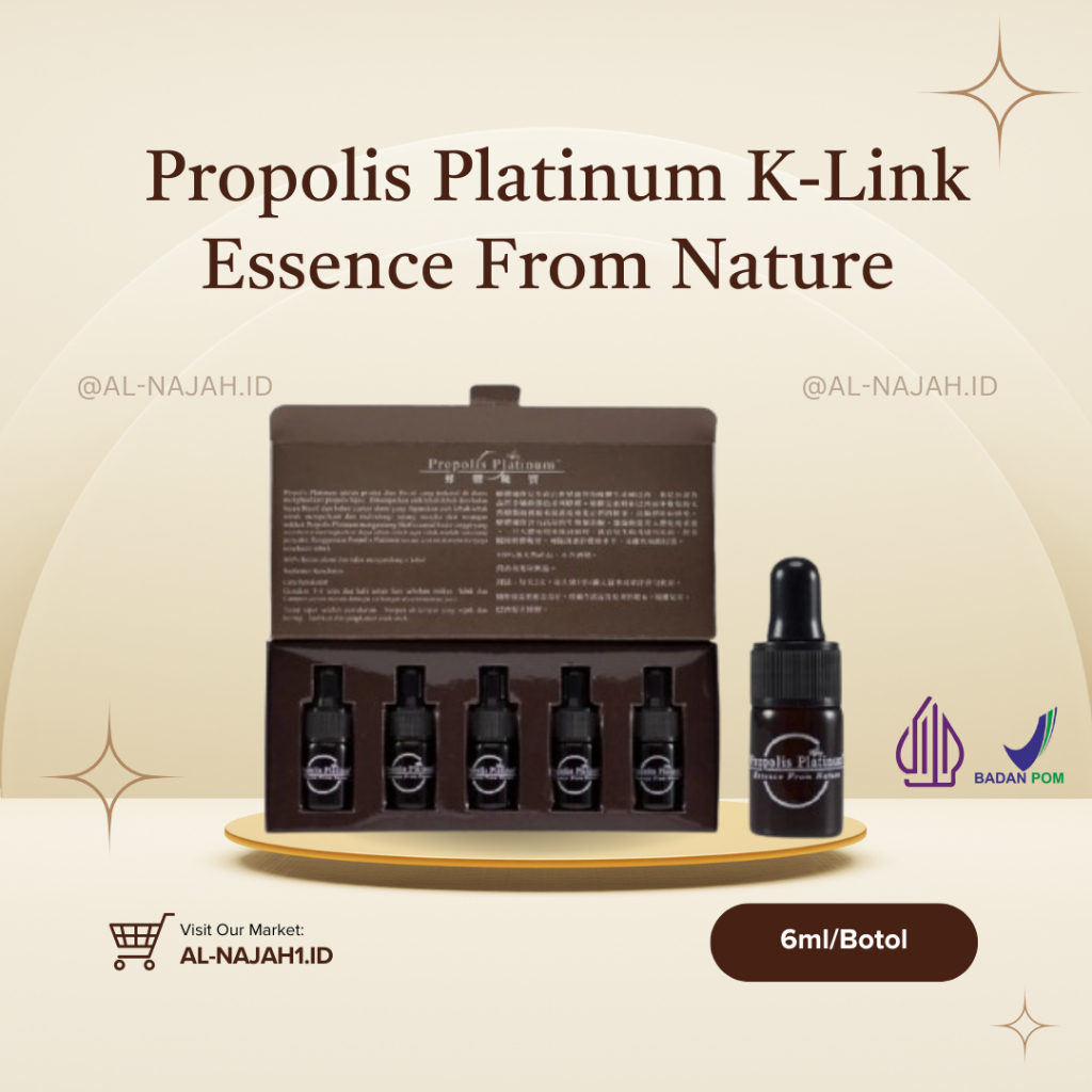 Original Propolis Platinum K-Link Single Bottle (6 ml) Essence From Nature Air Lebah Alami