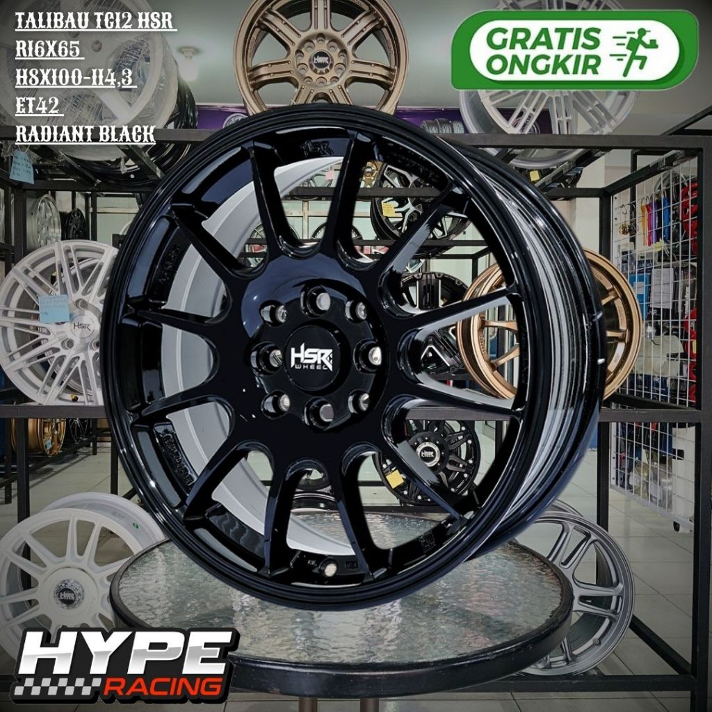 Velg Racing Mobil HSR TALIBAU TC12 Ring 16 R16 Murah Cocok untuk FREED , JAZZ , BRIO