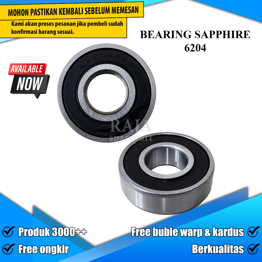 6204S LAHER BEARING / BEARING SAPPHIRE 6204