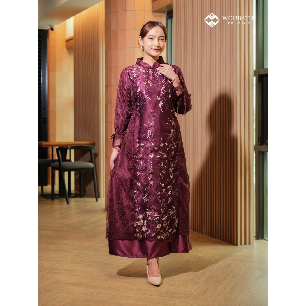 WOUBATIK - Gamis Gamis Brokat Waisya Dress Brokat Cantili Gardenia Dress Lebaran Wisuda Pesta Lamara