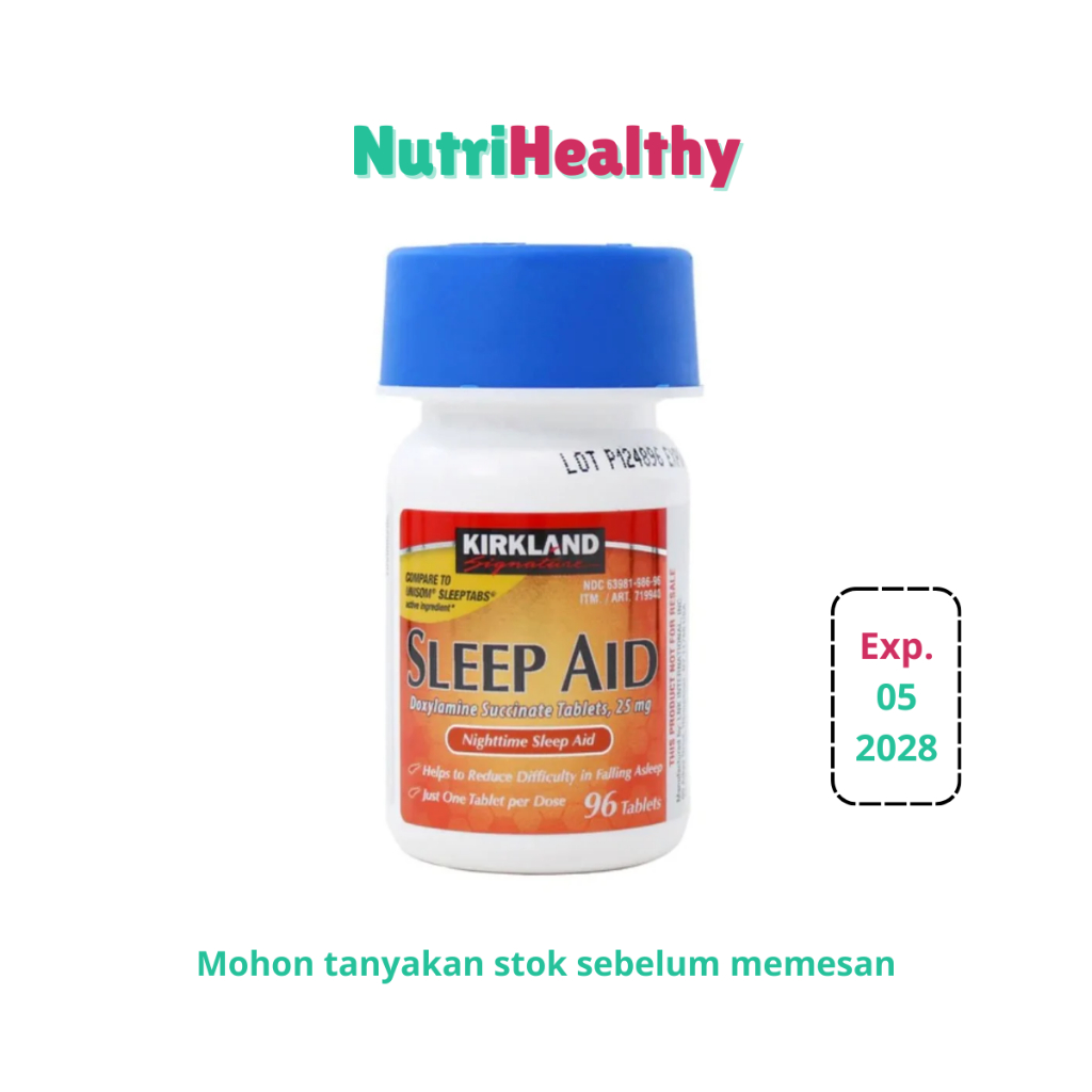 Kirkland Signature Sleep Aid 25mg 96 Tablet - Suplemen Tidur Kualitas USA